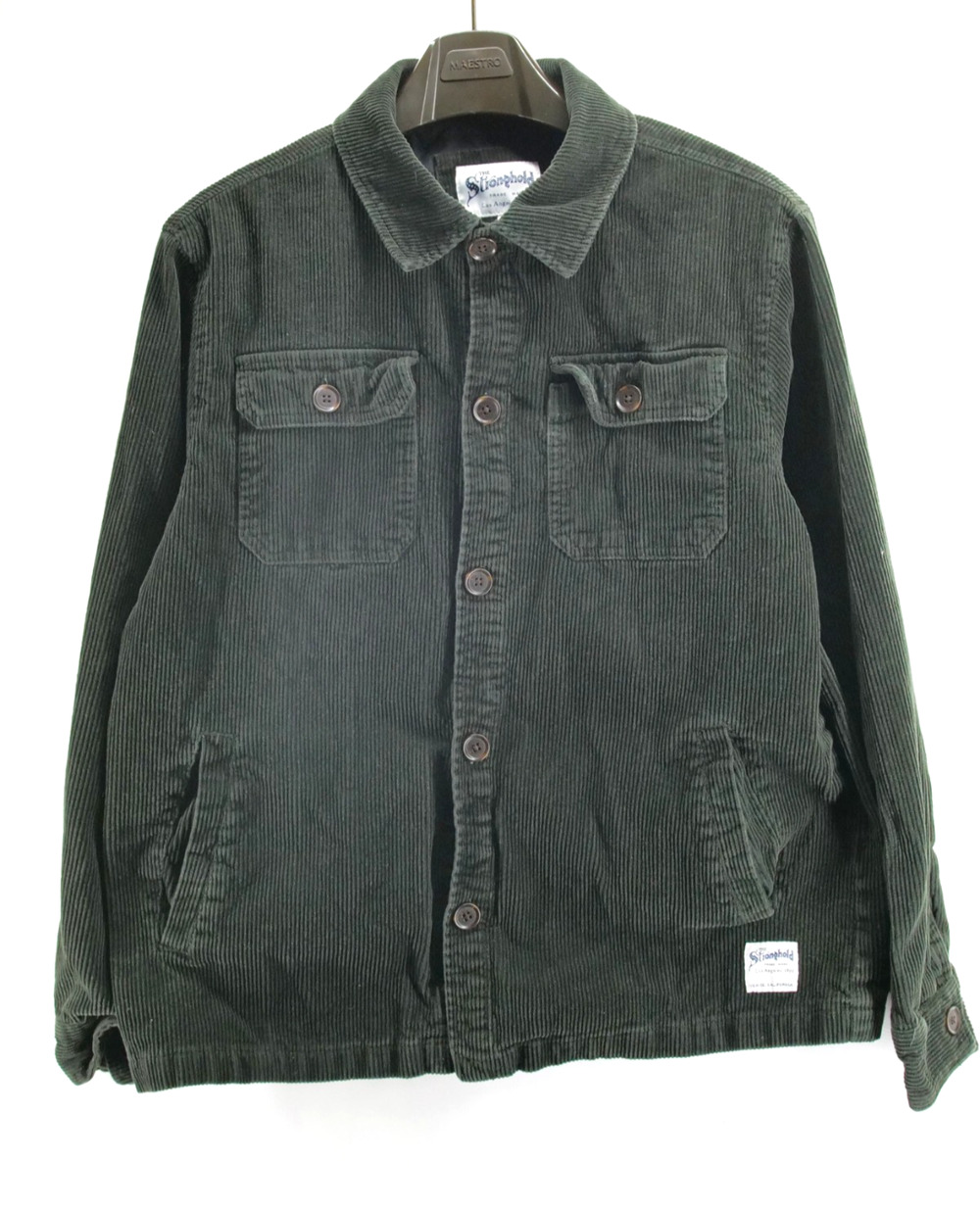 The Stronghold Jacket Mens Large Green Corduroy Utility Workwear Multipockets